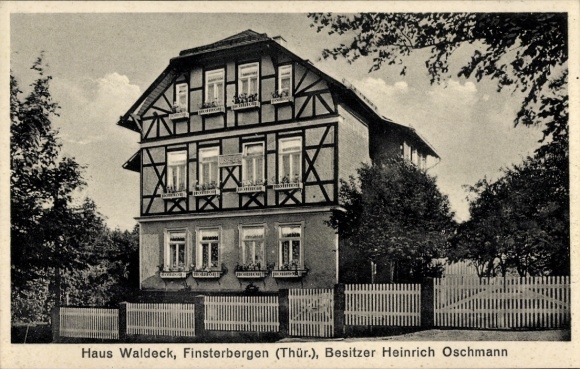 Postcard Finsterbergen Friedrichroda in the Thuringian Forest, Haus Waldeck, owner Heinrich Oschmann