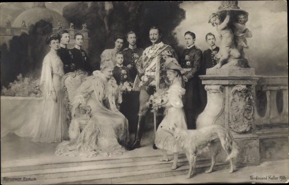 Artist PC Keller, Ferdinand, German Imperial House under Kaiser Wilhelm II., greyhound