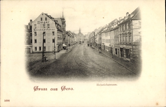 Ak Gera in Thüringen, Singer Nähmaschinen, Heinrichstraße