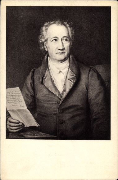 Artist Postcard Stieler, J., poet and writer Johann Wolfgang von Goethe, portrait