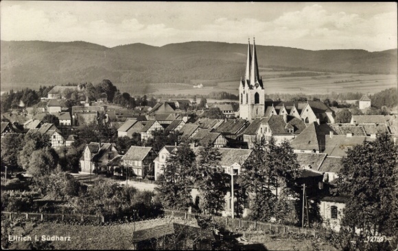 Ak Ellrich Harz Thüringen, Gesamtansicht, Kirche