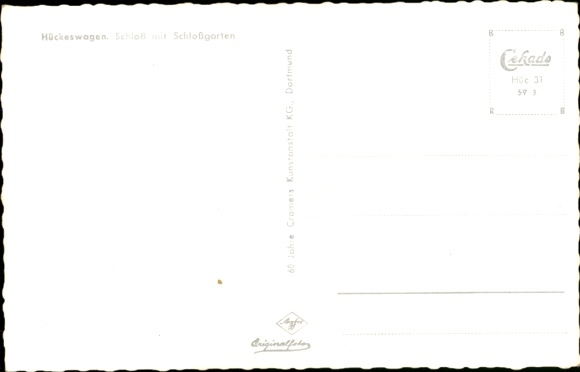 Postcard Hückeswagen in the Oberbergischer Kreis, castle, castle garden