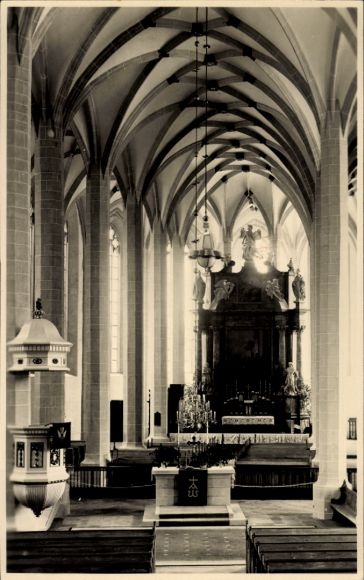 Bautzen, interior view of St. Peter's Cathedral, Simultaneous Church