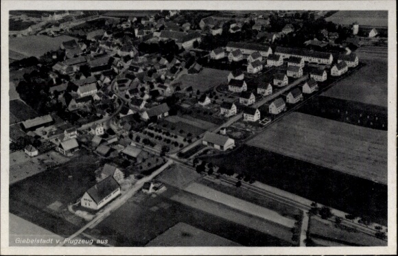 Postcard Giebelstadt in Lower Franconia, aerial photograph