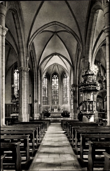 Ak Werl in Westfalen, interieur van de provoostkerk