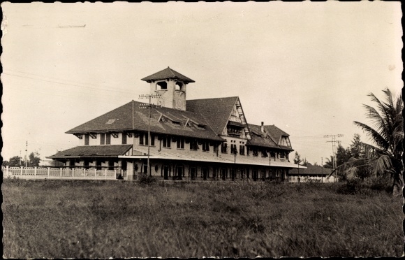 Postcard Pointe Noire French Congo, La Gare, train station