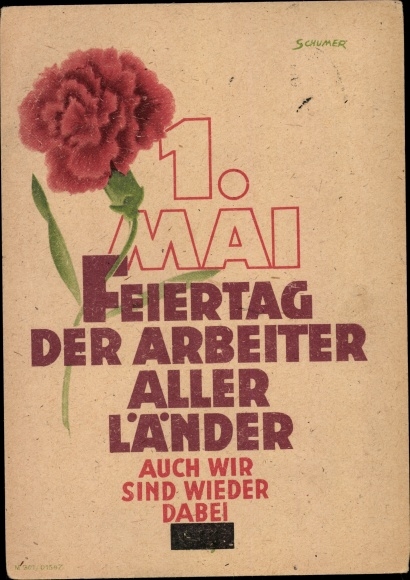 Artist PC Schumer, May 1, 1947, holiday of the workers of all countries, Leipzig, GDR