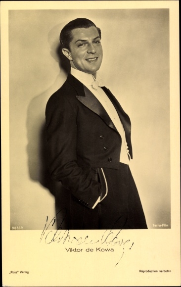 Postcard actor Viktor de Kowa, portrait, Ross 9863/1, autograph