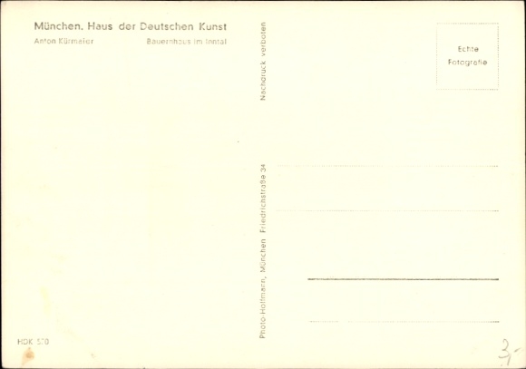 Artist Postcard Kürmaier, Anton, Farmhouse in the Inn Valley, HDK 570
