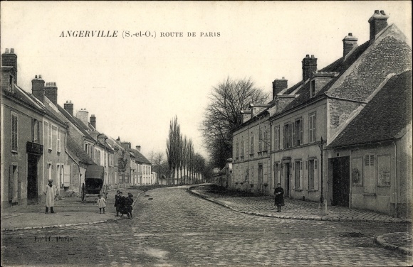 Ak Angerville Essonne, Route de Paris