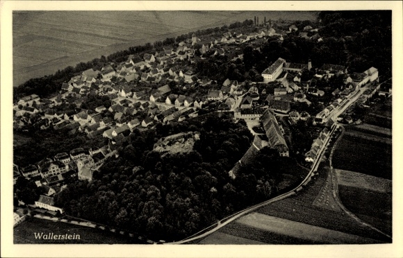 Postcard Wallerstein in the Swabian district of Donau Ries, aerial photograph