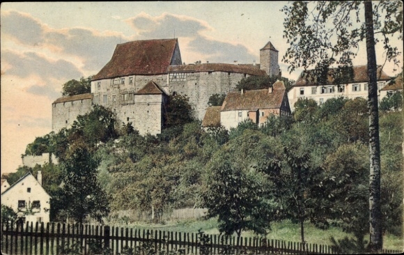 Ak Cadolzburg in Midden-Franken, kasteel gezien vanuit het bos