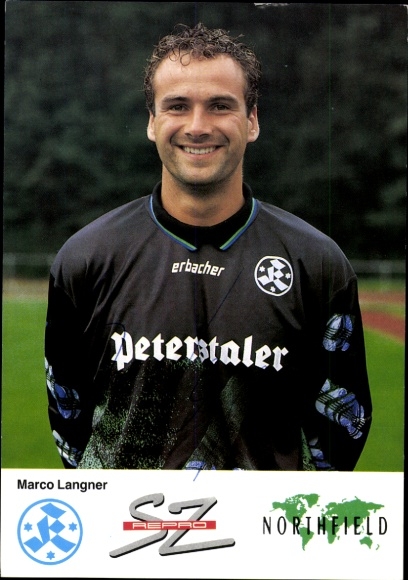 Karta autografu piłkarza Marco Langnera, Stuttgarter Kickers, autograf