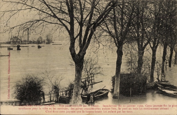 CPA Vermenton Yonne, Inondation, vue panoramique