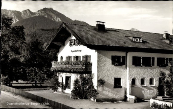 Ak Bergen im Chiemgau Oberbayern, Jugendherberge, Hochfelln