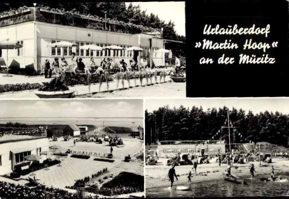 Ak Waren an der Müritz, Urlauberdorf "Martin Hoop", an der  Strand, Restaurant, Familien, Natur