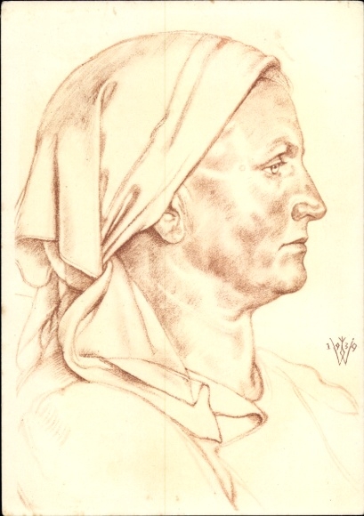 Artist Postcard Willrich, Wolfgang, Forester's Wife from Buchenland, Romania, VDA