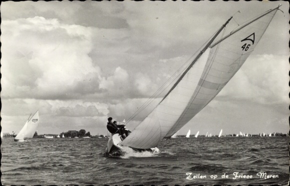 Postcard Zeilen on the Frisian Seas, Sailing