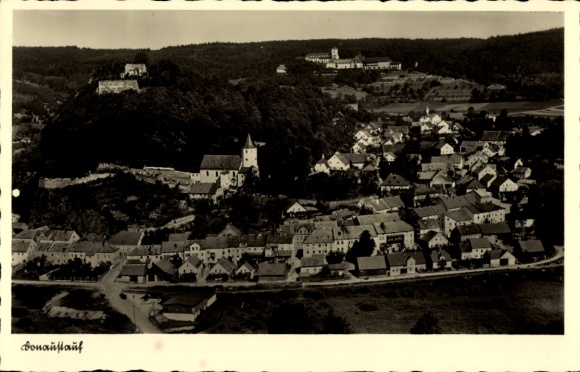 Postcard Donaustauf in the Upper Palatinate, aerial photograph