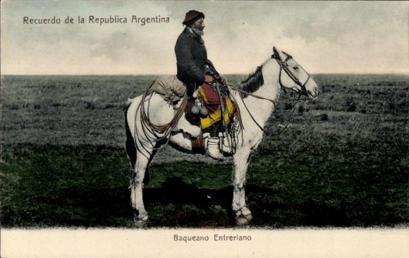Postcard Recuerdo de la Republica Argentina, Baqueano Entreriano