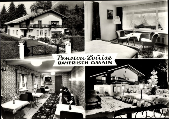 Postcard Bayerisch Gmain in the Berchtesgadener Land Upper Bavaria, pension, house Louise