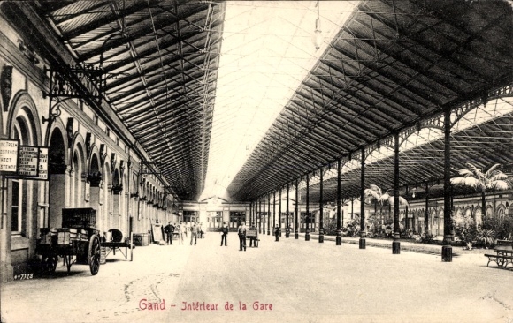 Ak Gand Gent Oost-Vlaanderen, stationsinterieur