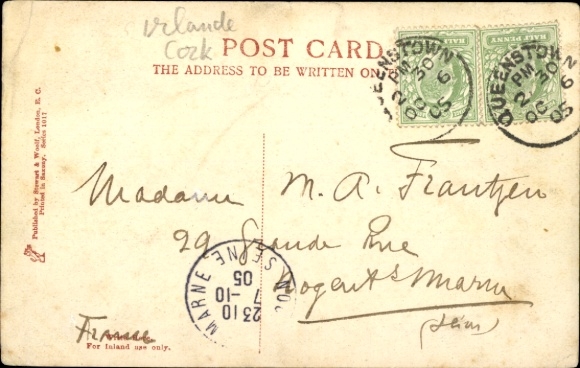 Postcard Queenstown County Cork Ireland, beach