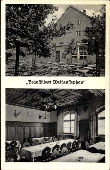 Ak Freising in Oberbayern, Bräustüberl Weihenstephan, Innenansicht