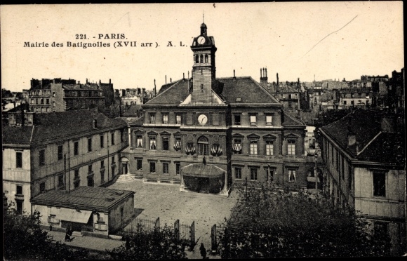 Ak Parijs 17e eeuw, stadhuis van Batignolles