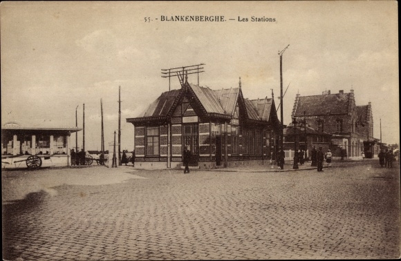 Ansichtkaart Blankenberghe Blankenberge West-Vlaanderen, Les Stations, Bahnhof