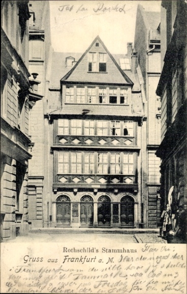 Postcard Frankfurt am Main, Rothschild's headquarters
