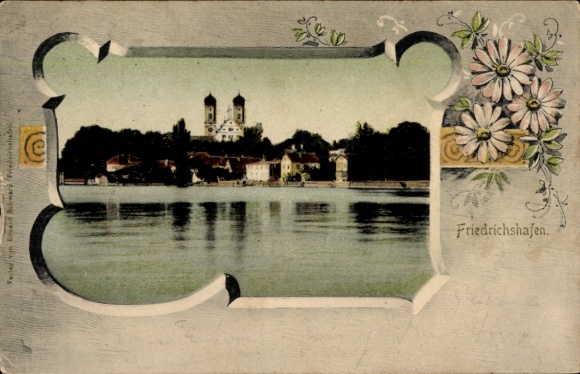 Passepartout Ak Friedrichshafen am Bodensee, Gesamtansicht
