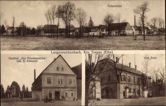 Ak Langenreichenbach Mockrehna in Sachsen, Gasthof zur Friedenseiche, Gut Zech