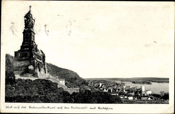 10 old PCs Niederwalddenkmal and Rüdesheim am Rhein in Hesse, various views