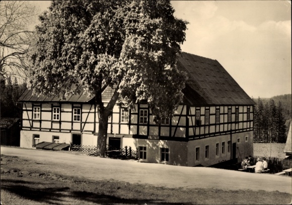 Postcard Riesenberger houses Sosa Eibenstock in the Ore Mountains, inn