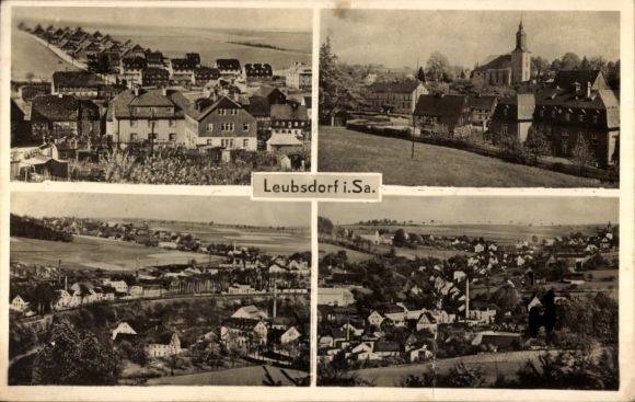 Ak Leubsdorf in Sachsen, Teilansichten, Kirche