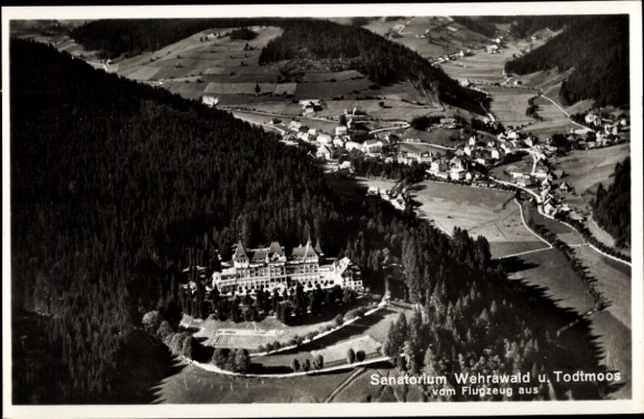 Ak Todtmoos in het Zwarte Woud, sanatorium Wehrawald, luchtfoto