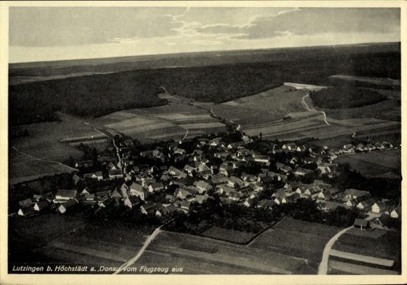 Postcard Lutzingen near Höchstadt on the Danube, aerial photo