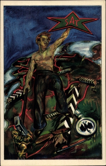 Artist PC Esperanto, SAT, man with hammer