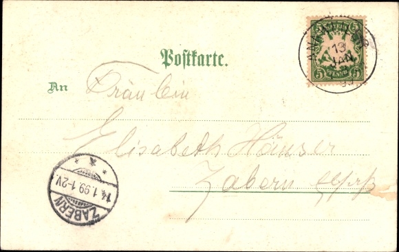 Chromo-Litho Annweiler am Trifels Palatinate, Trifels, Anebos, castle ruins of Scharfenberg, general view