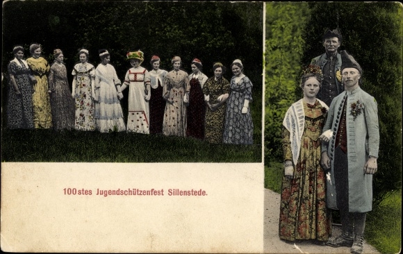 Postcard Sillenstede Schortens in Friesland, 100th Youth Shooting Festival