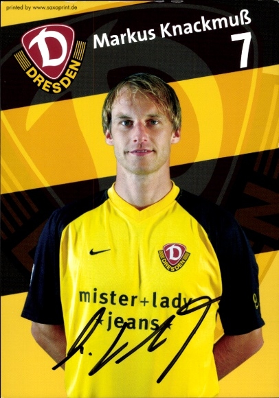 Autogrammkarte Fußballer Markus Knackmuß, SG Dynamo Dresden, Autogramm