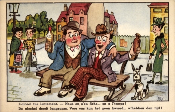 Artist Postcard Ray, L'alcool tue lentement. Nous on s'en fiche