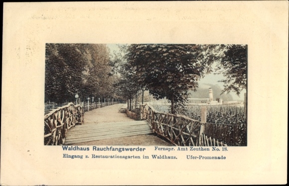 Ansichtkaart Berlin Köpenick Schmöckwitz Rauchfangswerder, restauratie Waldhaus, waterfront