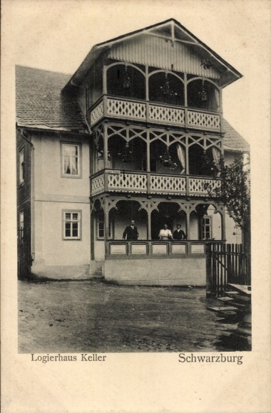 Postcard Schwarzburg in Thuringia, Guest House Keller