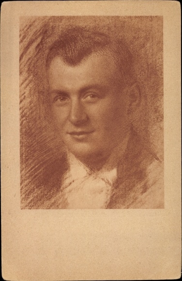 Artist PC Schachinger, Walther, Röthel drawing, male portrait