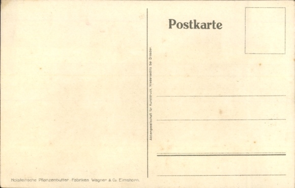 Artist Postcard Geilfus, H., advertising Holst. plant butter factories Wagner and Co, nutcracker, cake