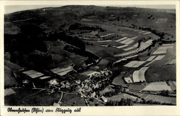 Postcard Obernhausen Gersfeld in the Rhön Hessen, aerial photograph