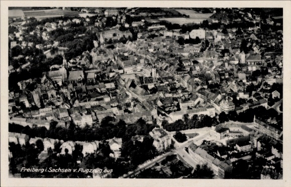 Ak Freiberg in Sachsen, Fliegeraufnahme