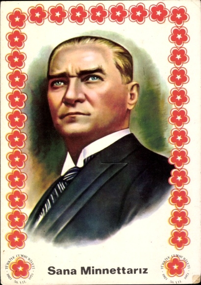 Postcard Kemal Atatürk, President of the Republic of Türkiye, portrait